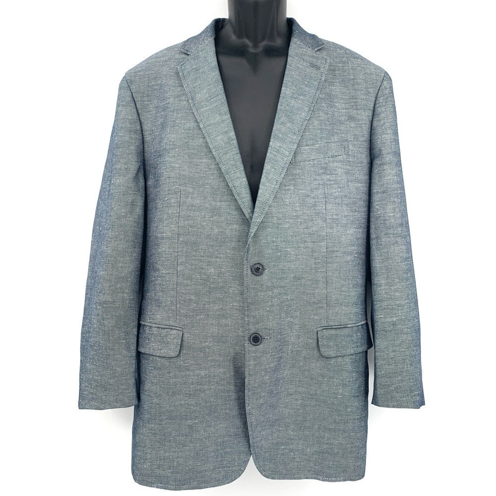 Banana Republic Modern Slim-Fit Linen/Cotton Men’s Blazer 44R Heathered Gray